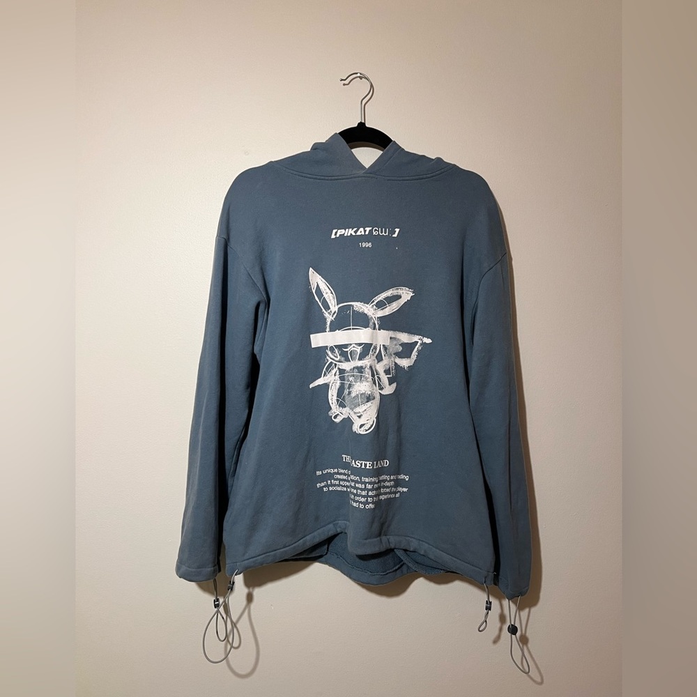 Harsh and Cruel Light Blue Pikachu streetwear Hoodie